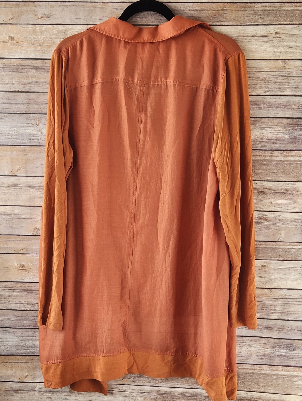 LOGO Burnt Orange Lightweight Button-Front Shirt - Picture 3 of 3